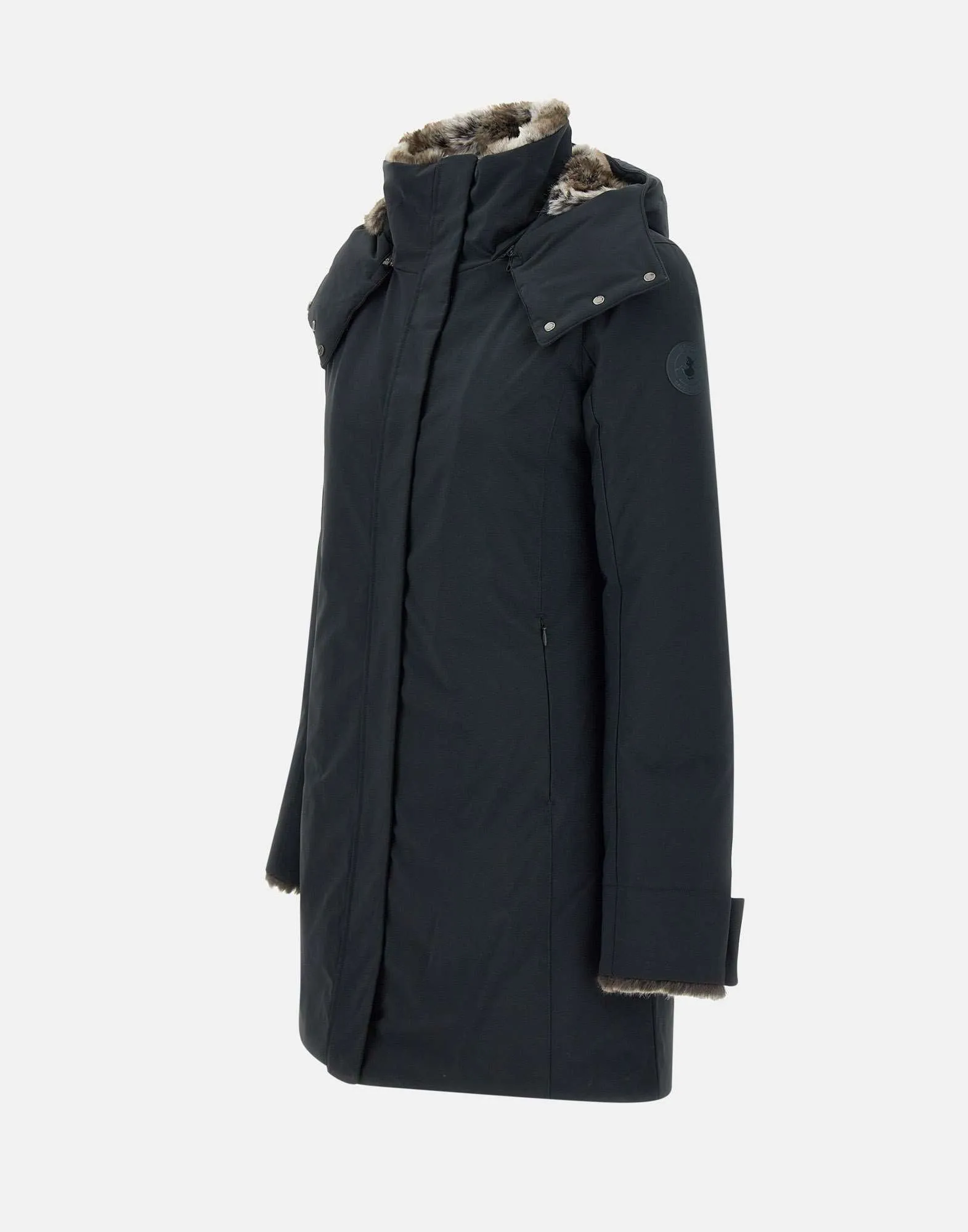 Women's Black Windproof Parka